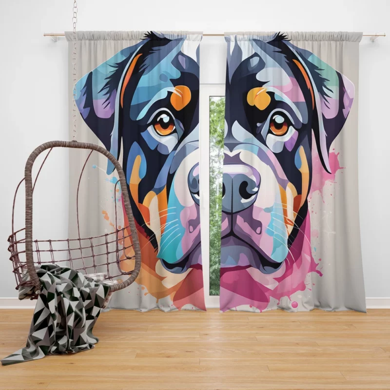Loyal Rottweiler Powerful Dog Companion Curtain