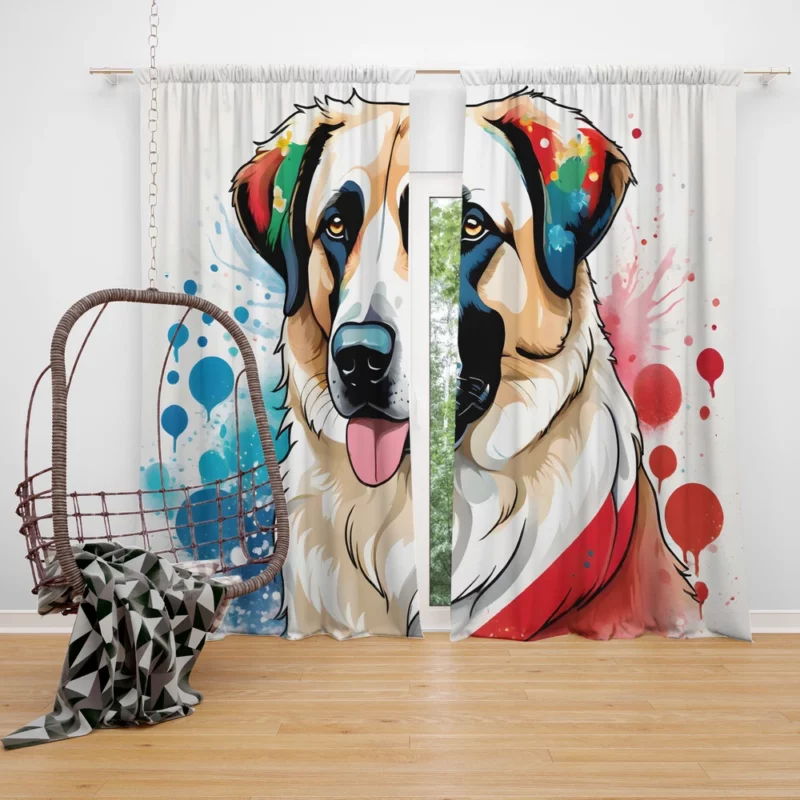 Majestic Anatolian Shepherd Beauty Dog Grace Curtain