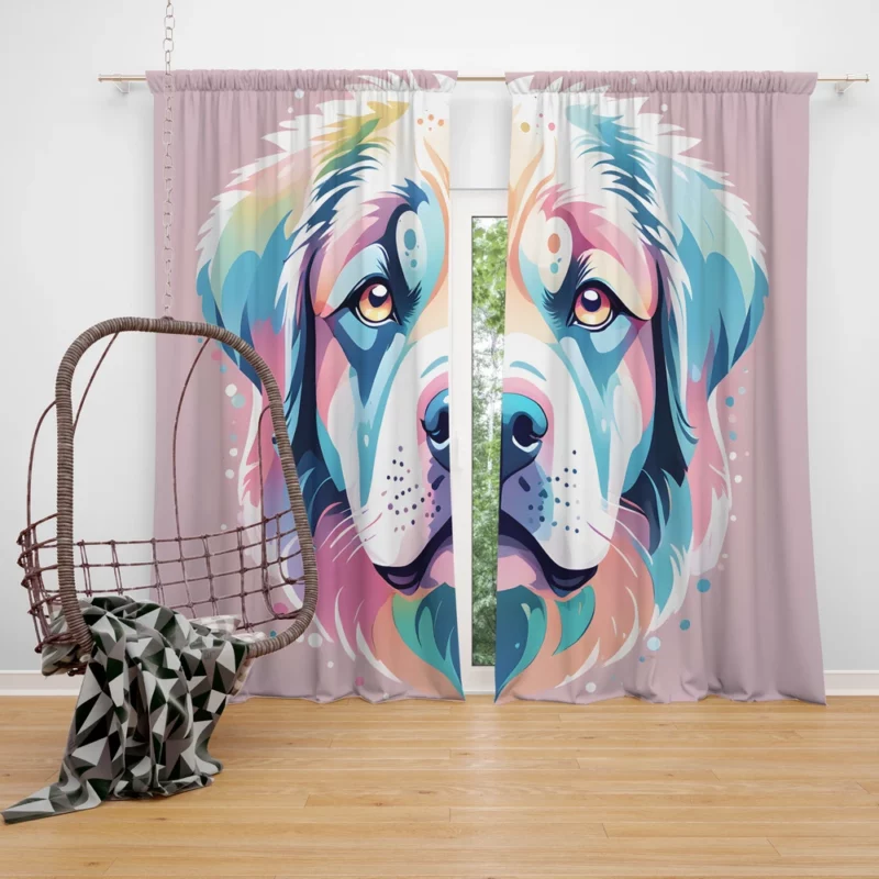 Majestic Pyrenean Loyal Mastiff Dog Curtain