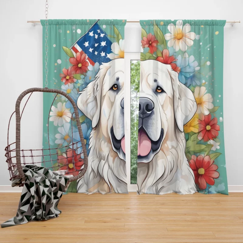 Mighty Mountain Dog Pyrenean Mastiff Curtain