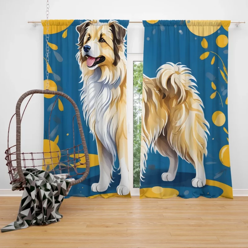 Mountain Elegance Pyrenean Shepherd Dog Curtain