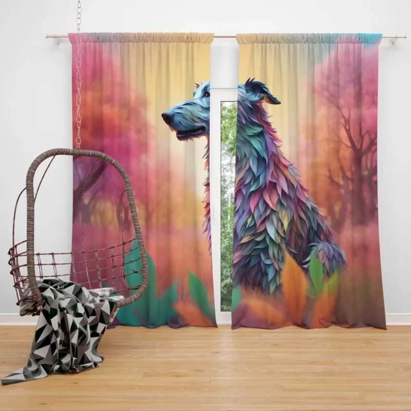 Noble Beauty Scottish Deerhound Dog Curtain