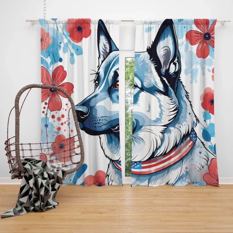 Norwegian Elkhound Delight Teen Dog Joy Curtain