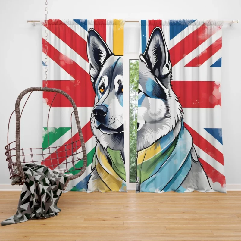 Norwegian Elkhound Magic Teen Joyful Gift Curtain