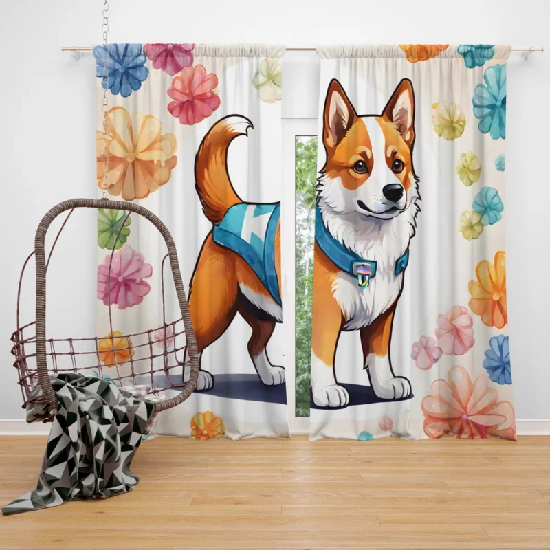 Norwegian Lundehund Charm Teen Dog Gift Curtain