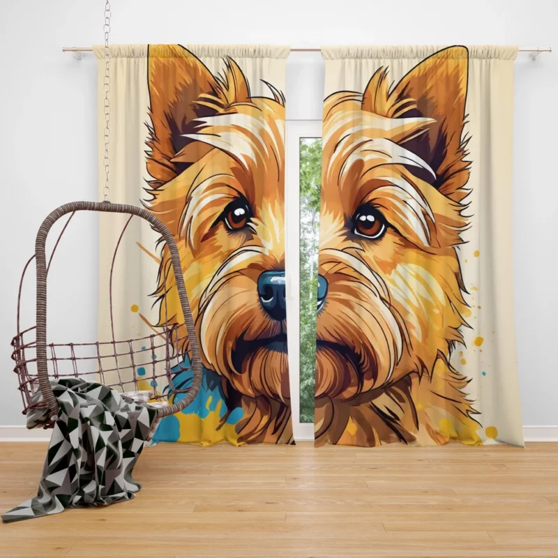 Norwich Terrier Delight Teen Dog Joy Curtain