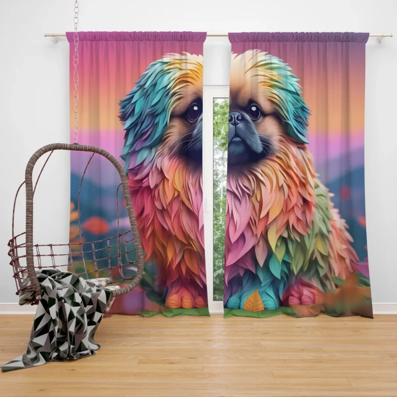 Pekingese Dog Imperial Fluff Companion Curtain