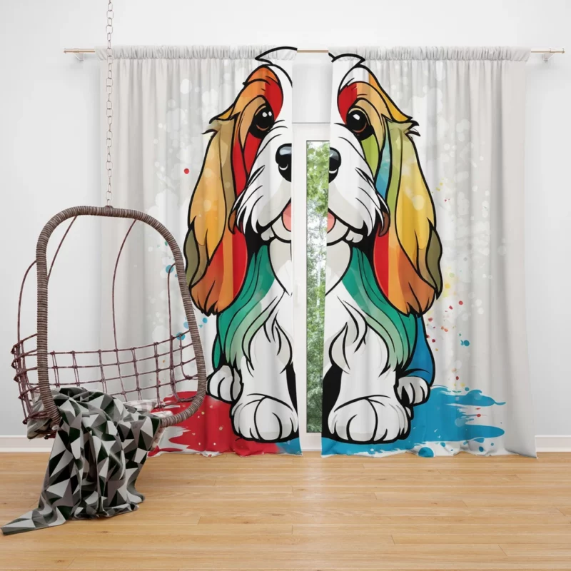 Petit Basset Griffon Vendeen The Playful Dog Curtain