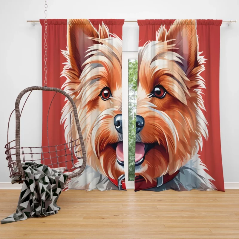 Playful Charm Teen Norwich Terrier Joy Curtain