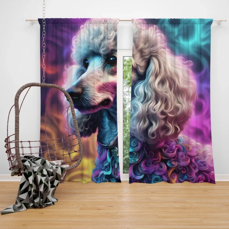 Poodle Intelligence Devoted Dog Curtain