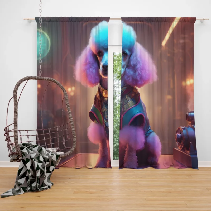 Poodle Perfection Faithful Dog Companion Curtain