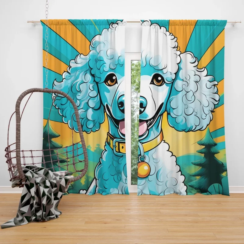 Poodle Wonder Stylish Dog Friend Curtain
