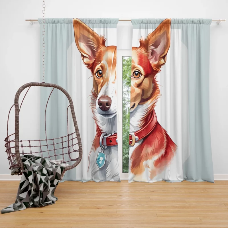 Portuguese Elegance Podengo Dog Curtain