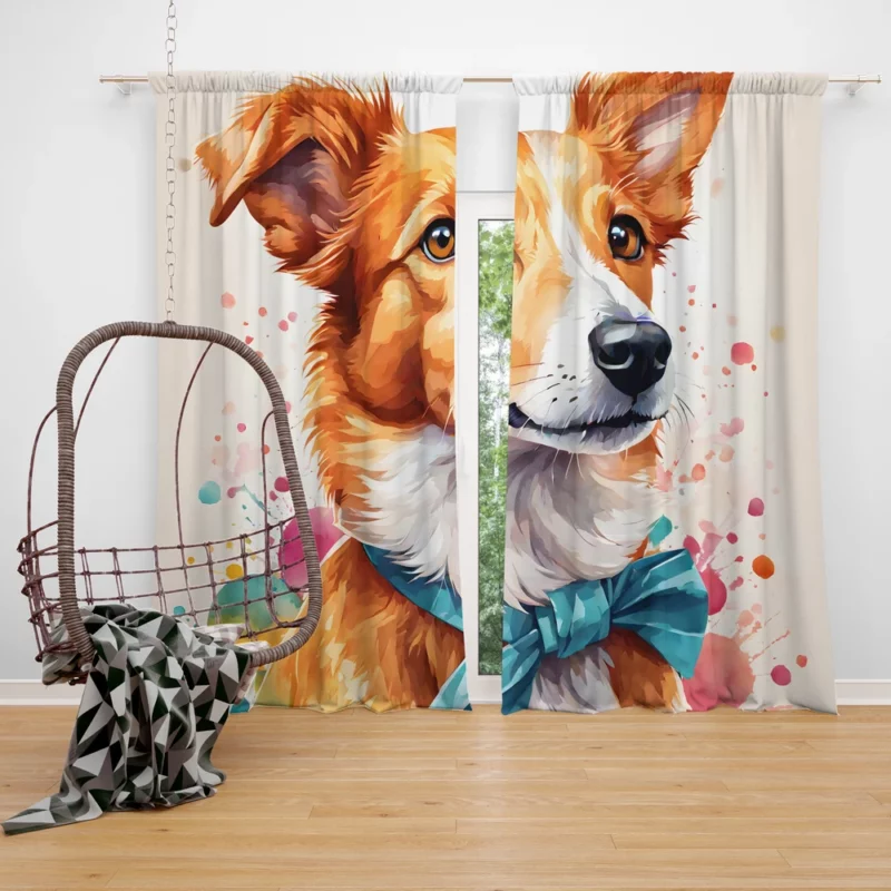 Portuguese Podengo Agile Hound Companion Curtain