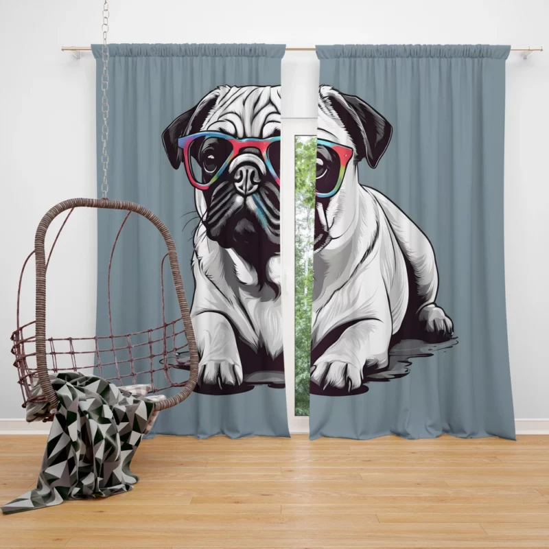Pug Joy The Lively Dog Curtain