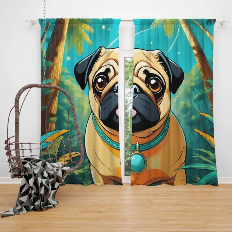 Pug Pal Joyful Canine Companion Curtain