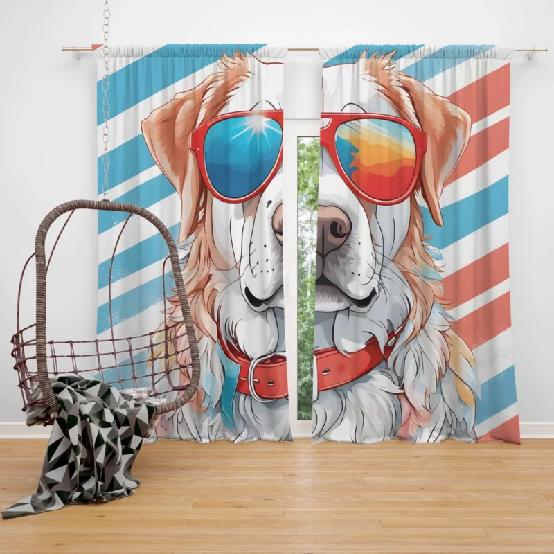 Pyrenean Guardian Majestic Mastiff Dog Curtain