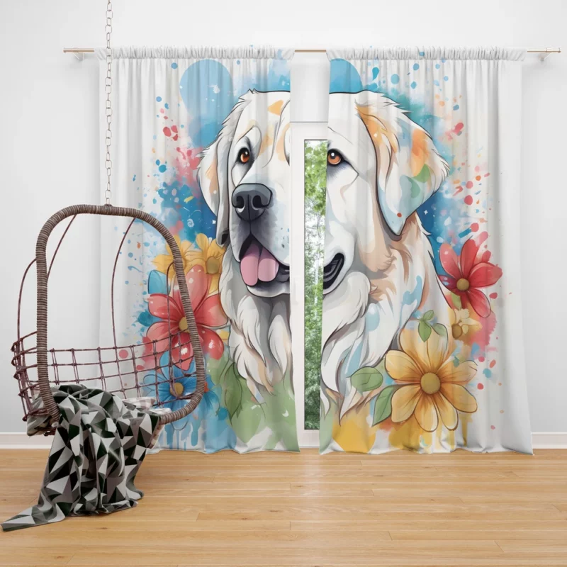 Pyrenean Majesty Mastiff Dog Curtain