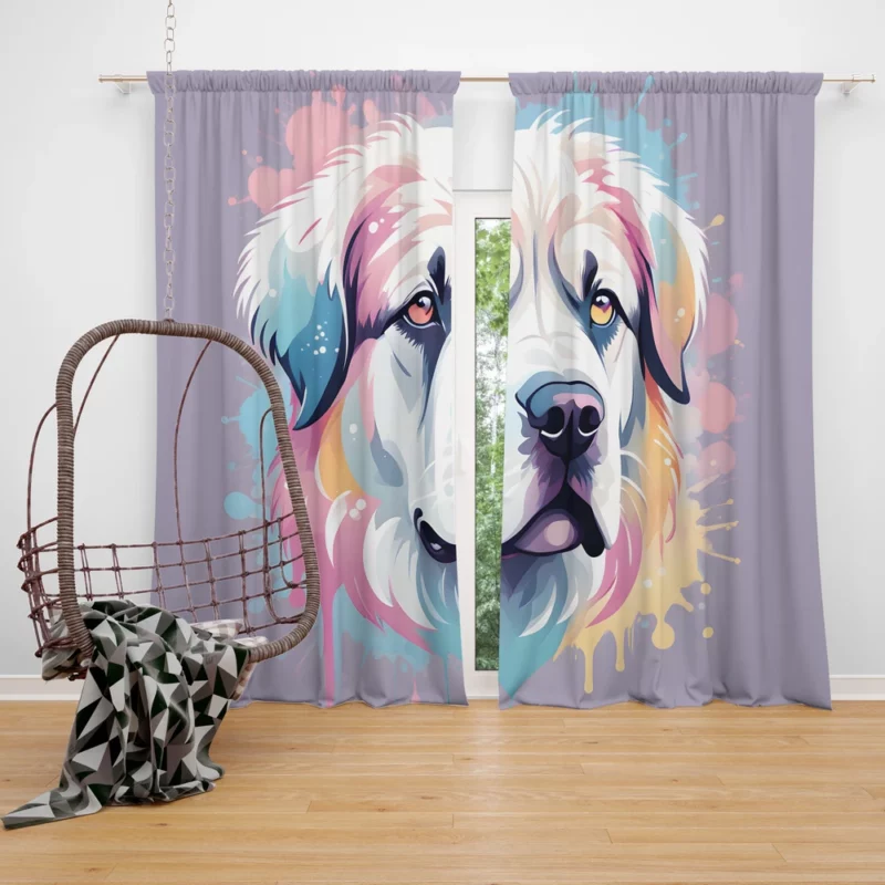 Pyrenean Mastiff Pal Guardian Dog Curtain