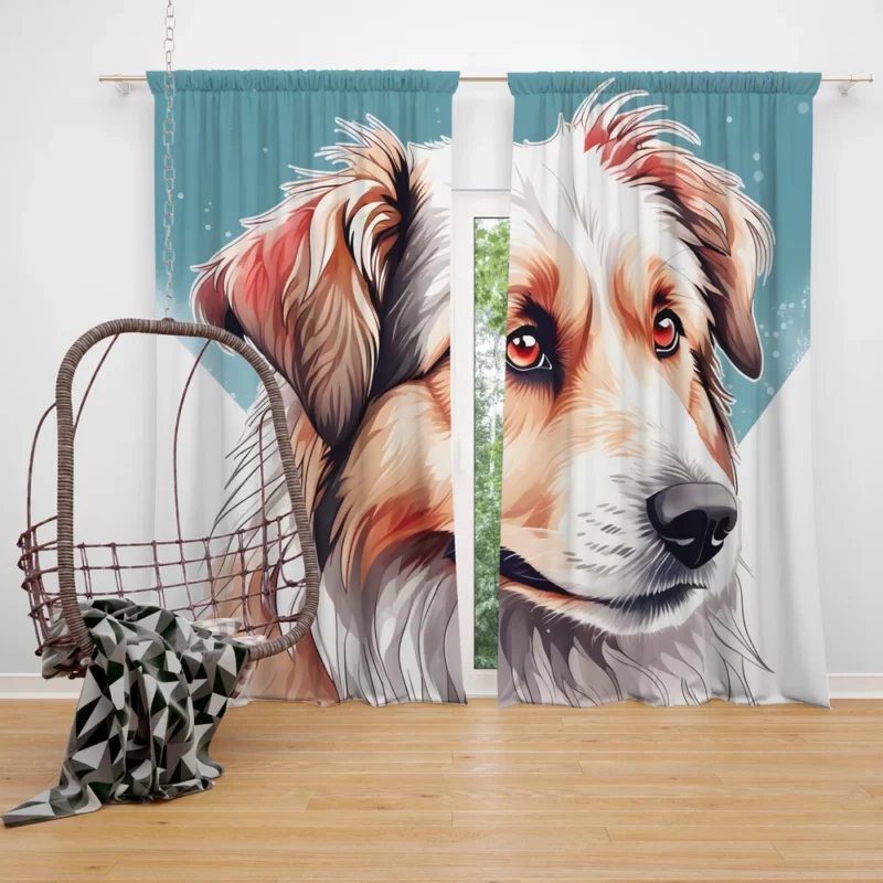 Pyrenean Shepherd Joy The Playful Dog Curtain