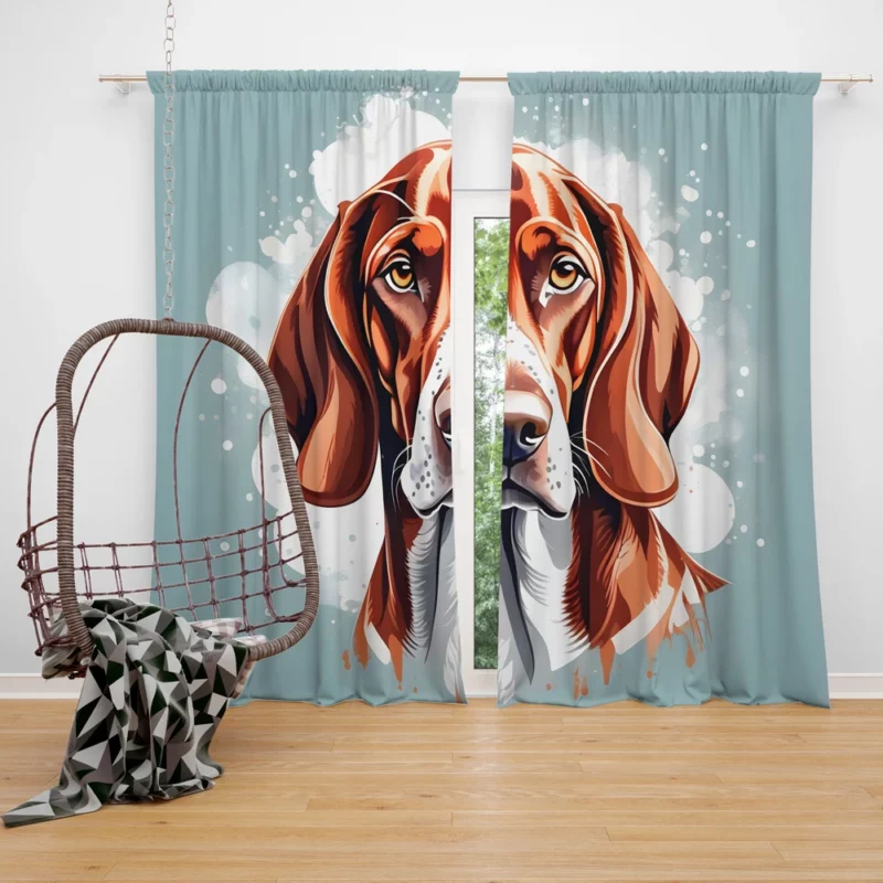 Redbone Coonhound Swift Canine Companion Curtain