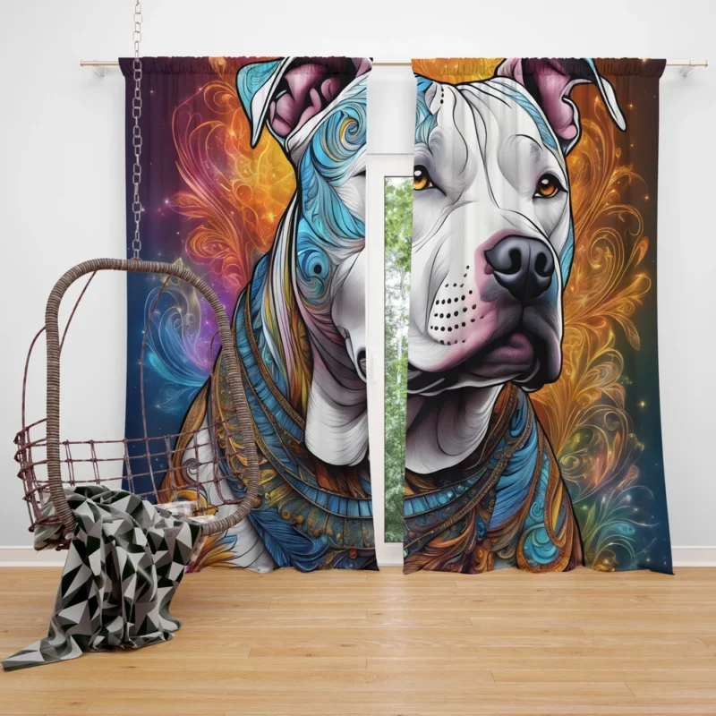 Regal Majesty American Pit Bull Terrier Dog Curtain