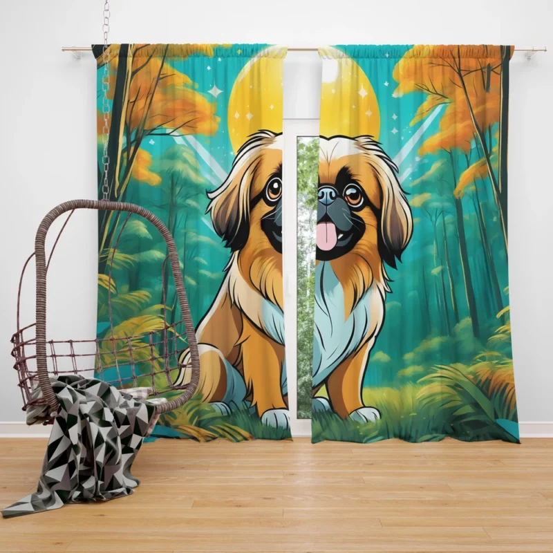 Regal Pekingese Tiny Canine Majesty Curtain