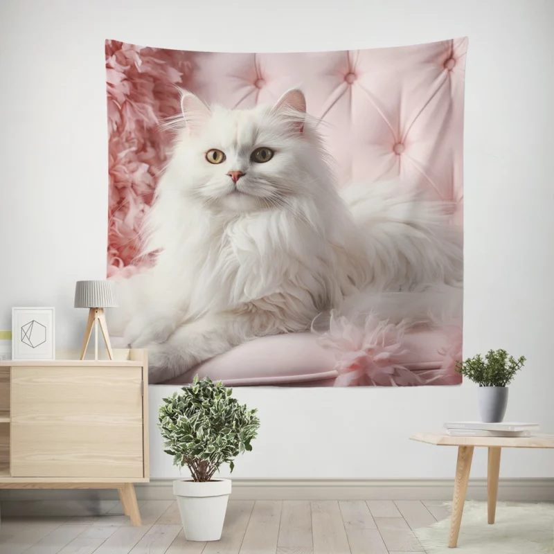 Regal Persian Cat Portrait Wall Tapestry