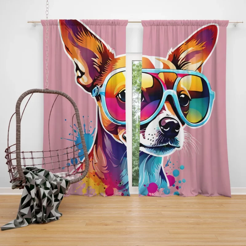 Russian Toy Terrier Lively Canine Companion Curtain