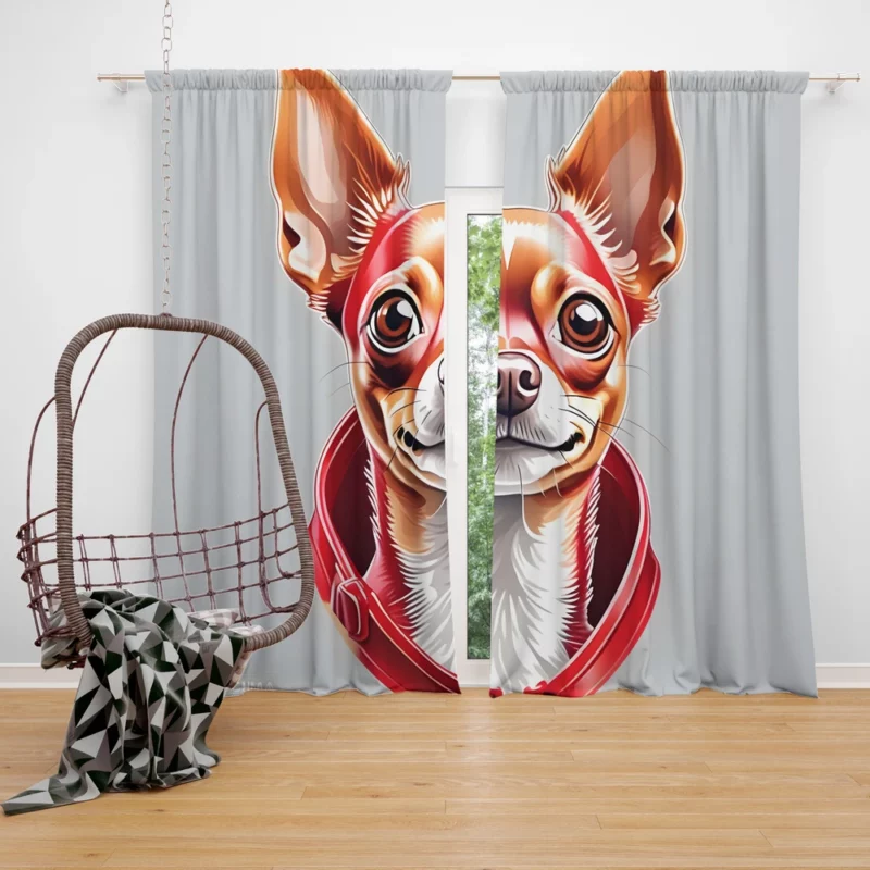 Russian Toy Terrier Pal Petite Canine Friend Curtain