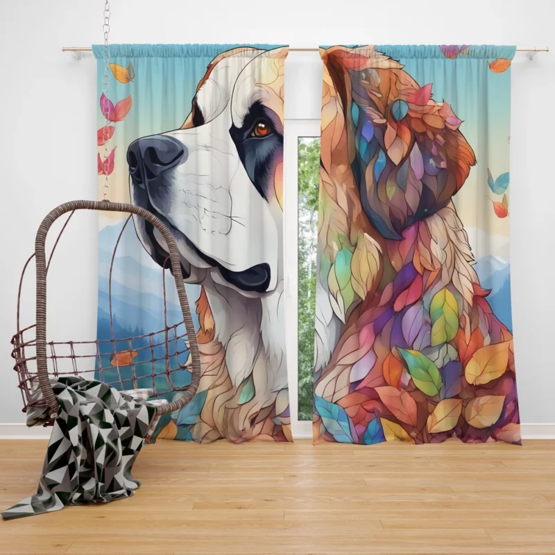 Saint Bernard Gentle Giant Dog Curtain