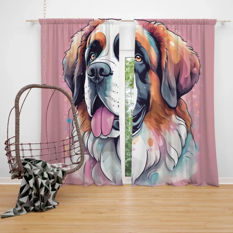 Saint Bernard Majesty Loyal Dog Curtain