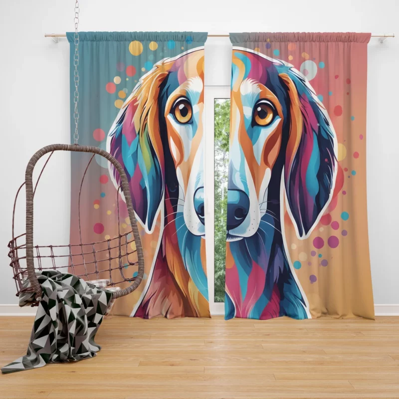 Saluki Elegant Hound Companion Dog Curtain