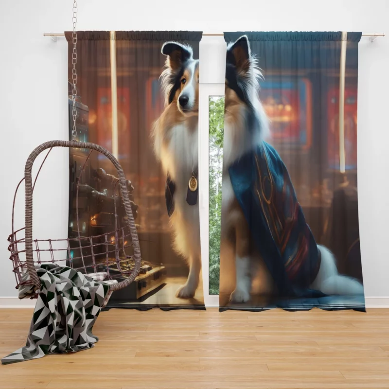 Shetland Sheepdog Joy Playful Companion Curtain