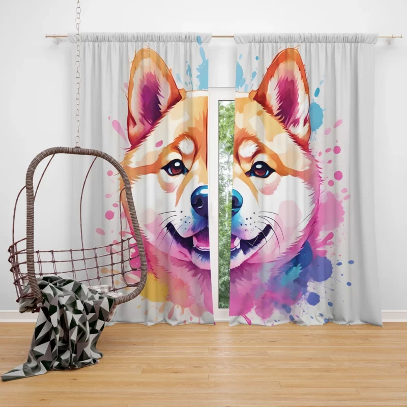 Shiba Inu Majesty Energetic Dog Curtain