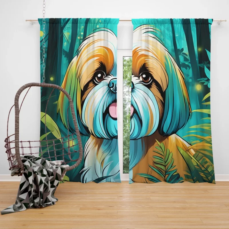 Shih Tzu Majesty Devoted Dog Curtain