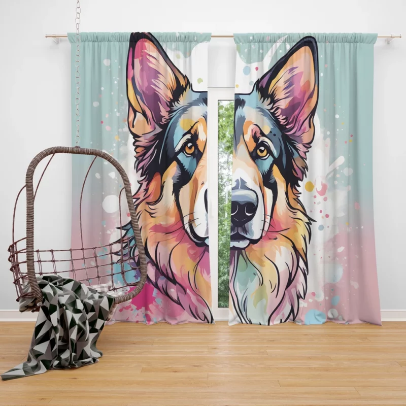 Shollie German Collie Mix Loyal Companion Curtain