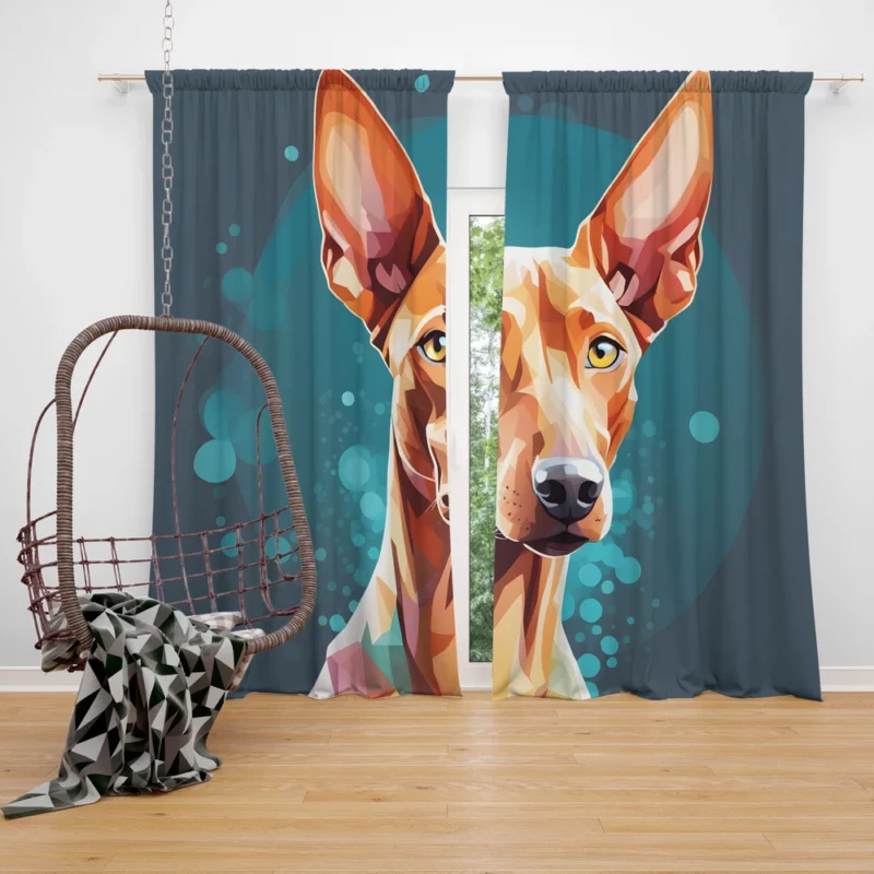 Sleek and Swift Pharaoh Hound Dog Curtain