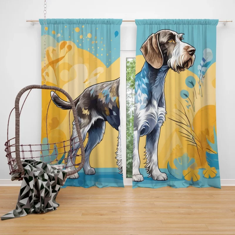 Slovakian Wirehaired Pointer Beauty Elegant Dog Curtain