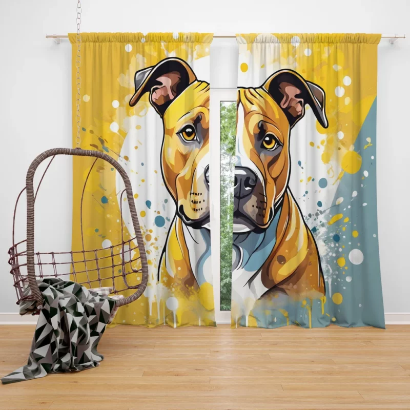 Smart and Loyal Staffordshire Terrier Curtain