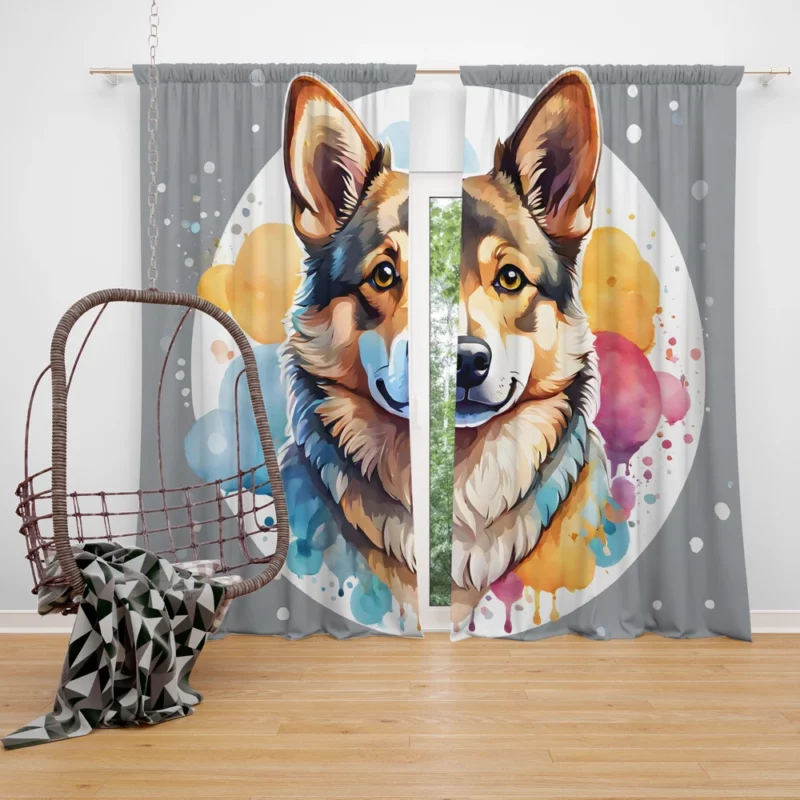 Smart and Loyal Swedish Vallhund Dog Curtain