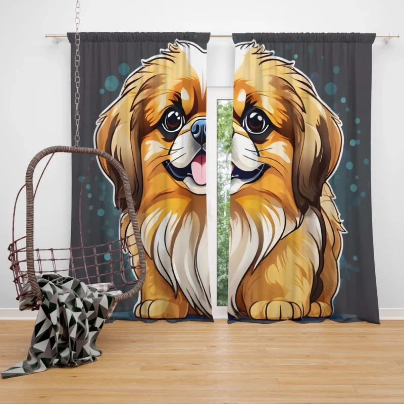 Smart and Loyal Tibetan Spaniel Curtain