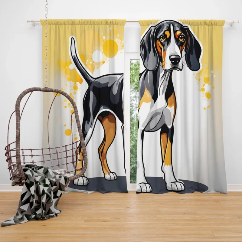 Smart and Loyal Walker Treeing Walker Coonhound Curtain
