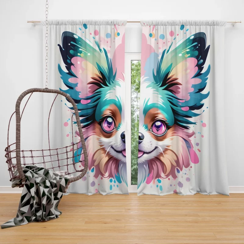 Smart and Small Papillon Dog Curtain
