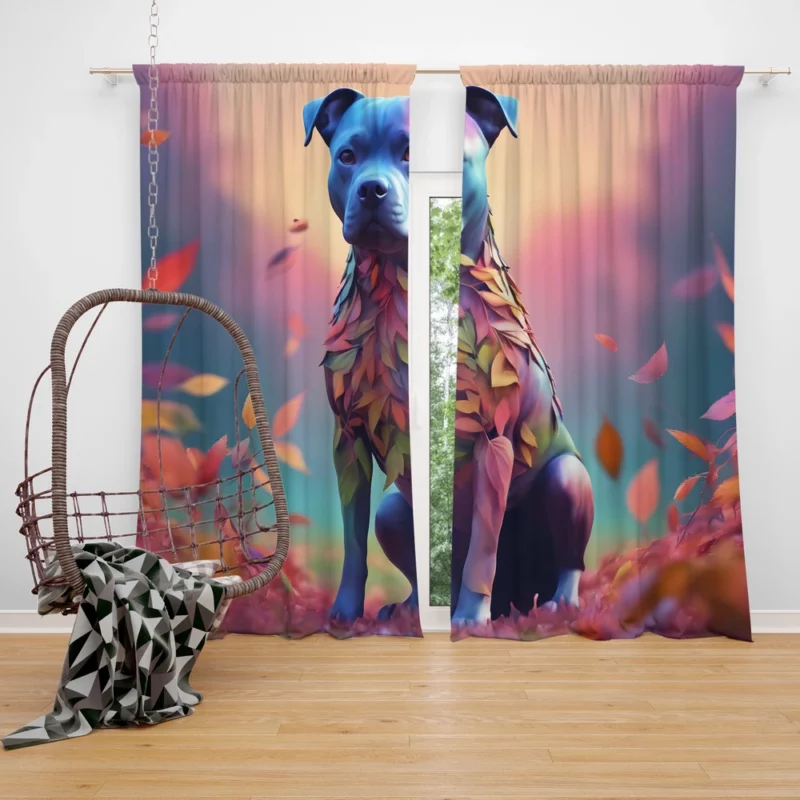 Staffordshire Bull Terrier Muscular Loyal Companion Curtain