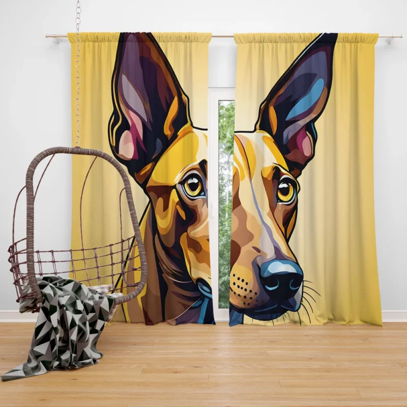 Swift and Loyal Pharaoh Hound Dog Curtain