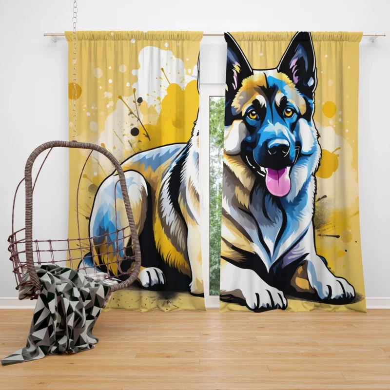 Teen Home Decor Norwegian Elkhound Elegance Curtain