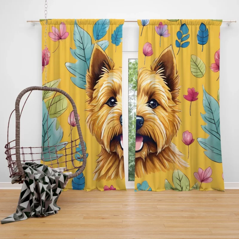 Teen Home Decor Norwich Terrier Elegance Curtain