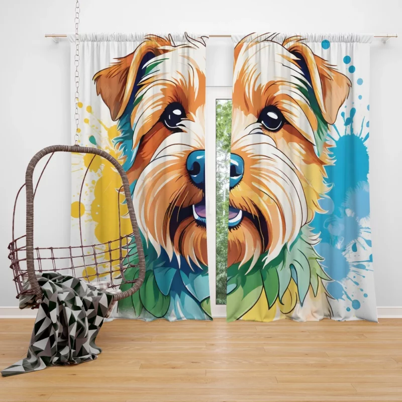 Teen Joyful Norfolk Terrier Haven Curtain