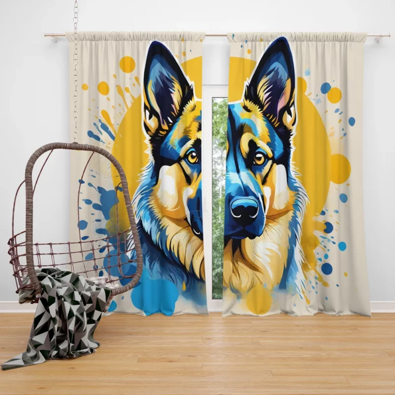 Teen Joyful Norwegian Elkhound Haven Curtain